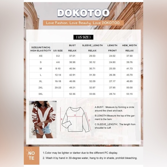 Dokotoo Womens Striped V Neck Cozy Knitted Pullover Sweaters (NWT)size small - Picture 5 of 5